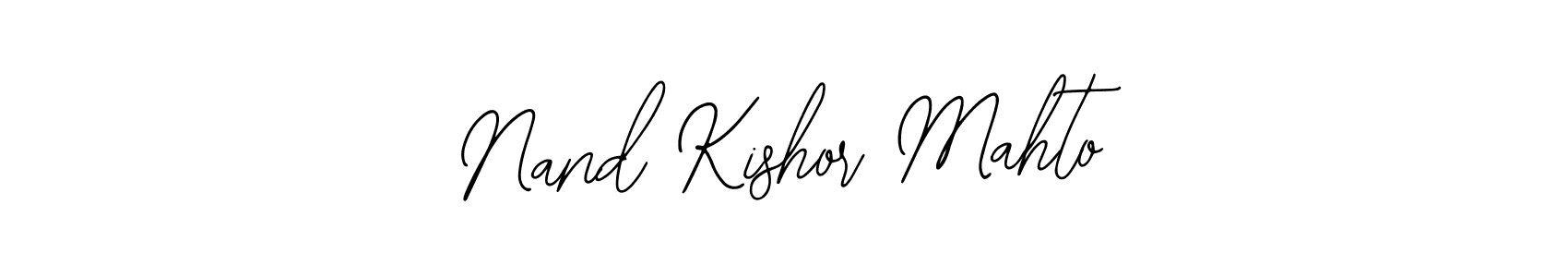 How to make Nand Kishor Mahto name signature. Use Bearetta-2O07w style for creating short signs online. This is the latest handwritten sign. Nand Kishor Mahto signature style 12 images and pictures png