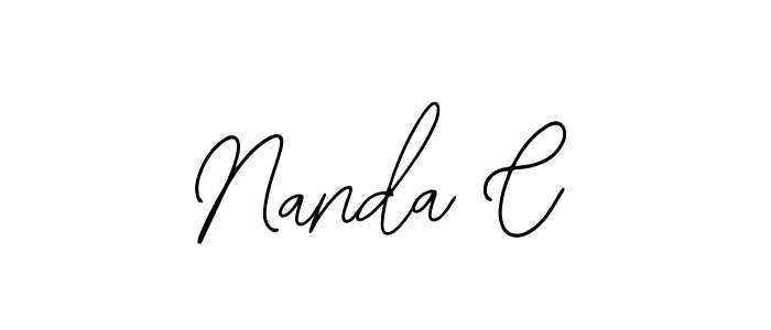 Also You can easily find your signature by using the search form. We will create Nanda C name handwritten signature images for you free of cost using Bearetta-2O07w sign style. Nanda C signature style 12 images and pictures png