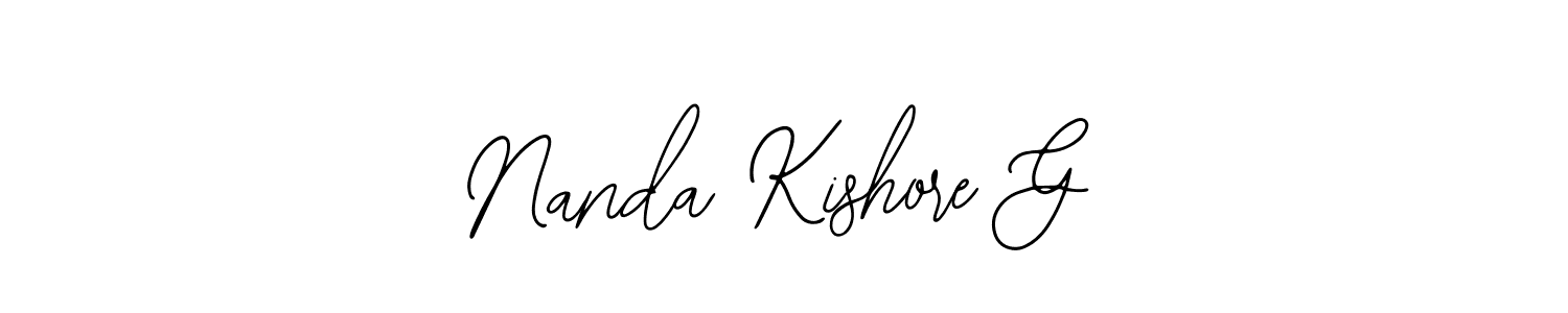 You should practise on your own different ways (Bearetta-2O07w) to write your name (Nanda Kishore G) in signature. don't let someone else do it for you. Nanda Kishore G signature style 12 images and pictures png