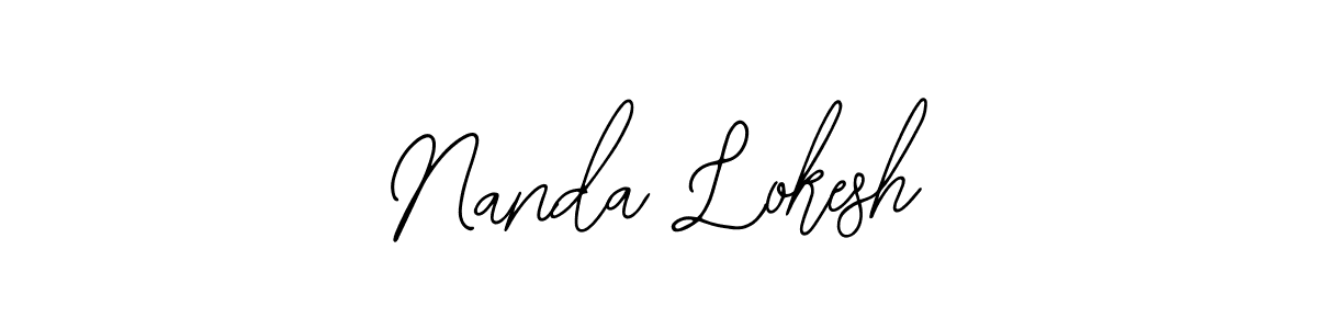 You should practise on your own different ways (Bearetta-2O07w) to write your name (Nanda Lokesh) in signature. don't let someone else do it for you. Nanda Lokesh signature style 12 images and pictures png