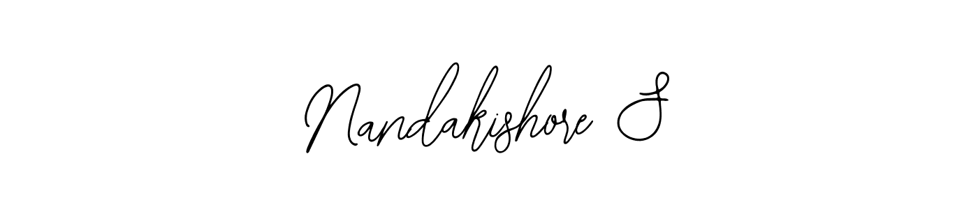 The best way (Bearetta-2O07w) to make a short signature is to pick only two or three words in your name. The name Nandakishore S include a total of six letters. For converting this name. Nandakishore S signature style 12 images and pictures png