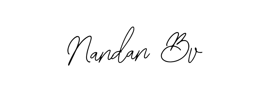 How to make Nandan Bv name signature. Use Bearetta-2O07w style for creating short signs online. This is the latest handwritten sign. Nandan Bv signature style 12 images and pictures png