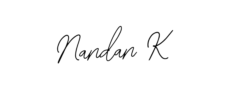 It looks lik you need a new signature style for name Nandan K. Design unique handwritten (Bearetta-2O07w) signature with our free signature maker in just a few clicks. Nandan K signature style 12 images and pictures png
