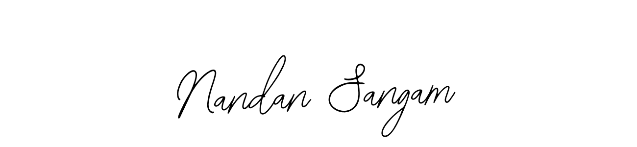 Bearetta-2O07w is a professional signature style that is perfect for those who want to add a touch of class to their signature. It is also a great choice for those who want to make their signature more unique. Get Nandan Sangam name to fancy signature for free. Nandan Sangam signature style 12 images and pictures png