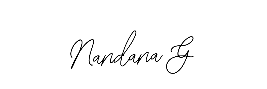 Design your own signature with our free online signature maker. With this signature software, you can create a handwritten (Bearetta-2O07w) signature for name Nandana G. Nandana G signature style 12 images and pictures png