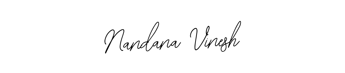 How to make Nandana Vinesh name signature. Use Bearetta-2O07w style for creating short signs online. This is the latest handwritten sign. Nandana Vinesh signature style 12 images and pictures png