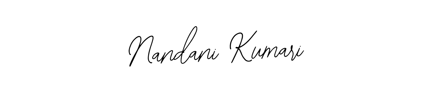 You should practise on your own different ways (Bearetta-2O07w) to write your name (Nandani Kumari) in signature. don't let someone else do it for you. Nandani Kumari signature style 12 images and pictures png