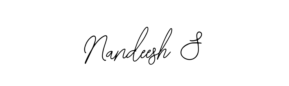 How to make Nandeesh S name signature. Use Bearetta-2O07w style for creating short signs online. This is the latest handwritten sign. Nandeesh S signature style 12 images and pictures png