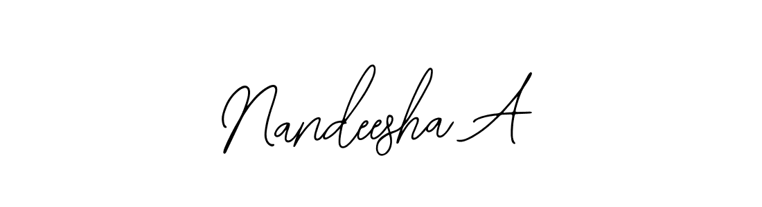 How to make Nandeesha A signature? Bearetta-2O07w is a professional autograph style. Create handwritten signature for Nandeesha A name. Nandeesha A signature style 12 images and pictures png