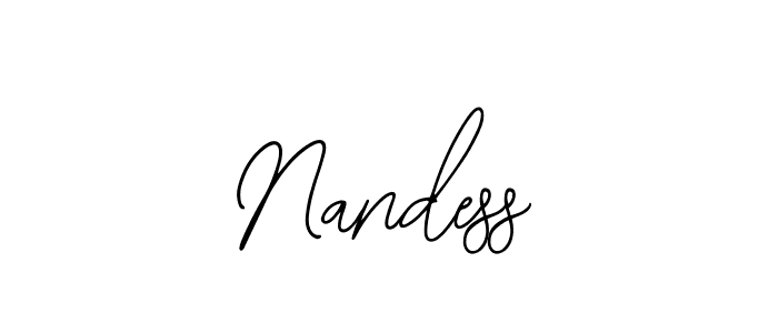 How to make Nandess signature? Bearetta-2O07w is a professional autograph style. Create handwritten signature for Nandess name. Nandess signature style 12 images and pictures png