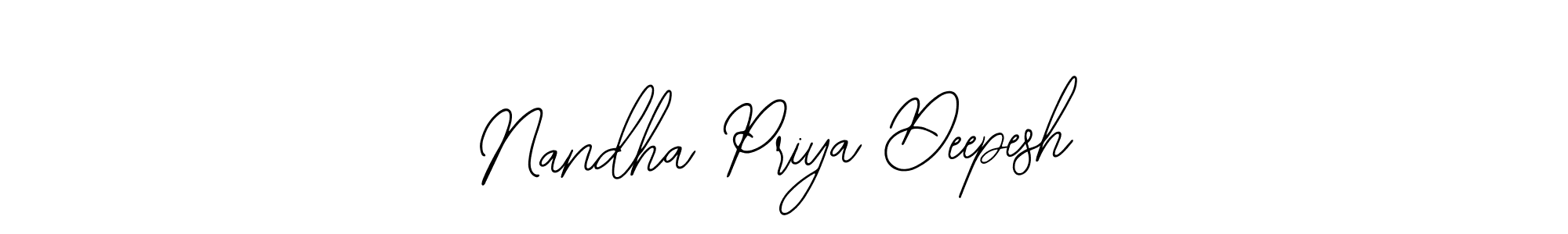 Make a short Nandha Priya Deepesh signature style. Manage your documents anywhere anytime using Bearetta-2O07w. Create and add eSignatures, submit forms, share and send files easily. Nandha Priya Deepesh signature style 12 images and pictures png