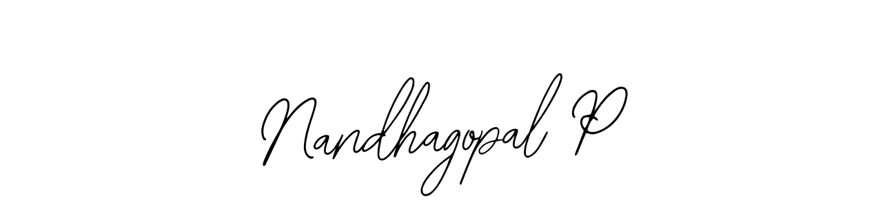 Use a signature maker to create a handwritten signature online. With this signature software, you can design (Bearetta-2O07w) your own signature for name Nandhagopal P. Nandhagopal P signature style 12 images and pictures png