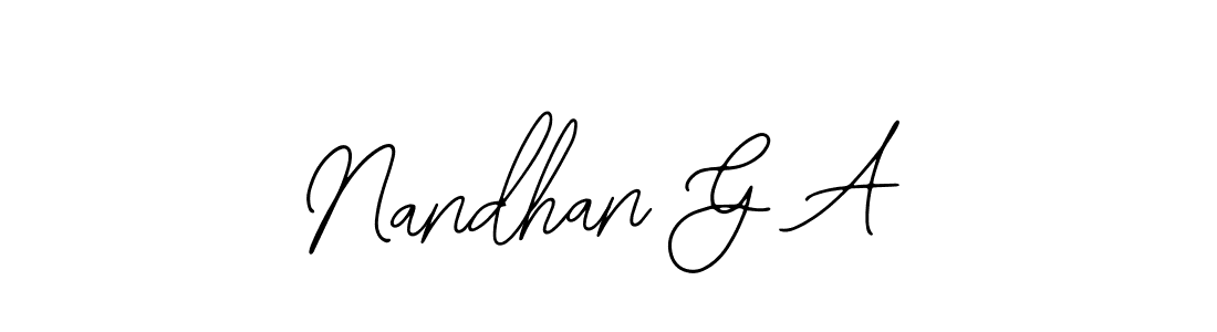 Bearetta-2O07w is a professional signature style that is perfect for those who want to add a touch of class to their signature. It is also a great choice for those who want to make their signature more unique. Get Nandhan G A name to fancy signature for free. Nandhan G A signature style 12 images and pictures png