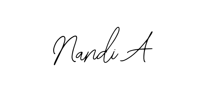 Use a signature maker to create a handwritten signature online. With this signature software, you can design (Bearetta-2O07w) your own signature for name Nandi A. Nandi A signature style 12 images and pictures png