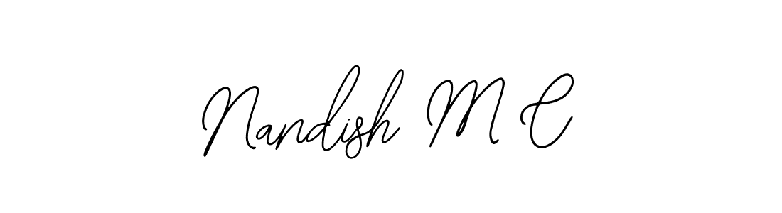 This is the best signature style for the Nandish M C name. Also you like these signature font (Bearetta-2O07w). Mix name signature. Nandish M C signature style 12 images and pictures png