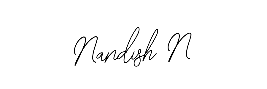 Also You can easily find your signature by using the search form. We will create Nandish N name handwritten signature images for you free of cost using Bearetta-2O07w sign style. Nandish N signature style 12 images and pictures png