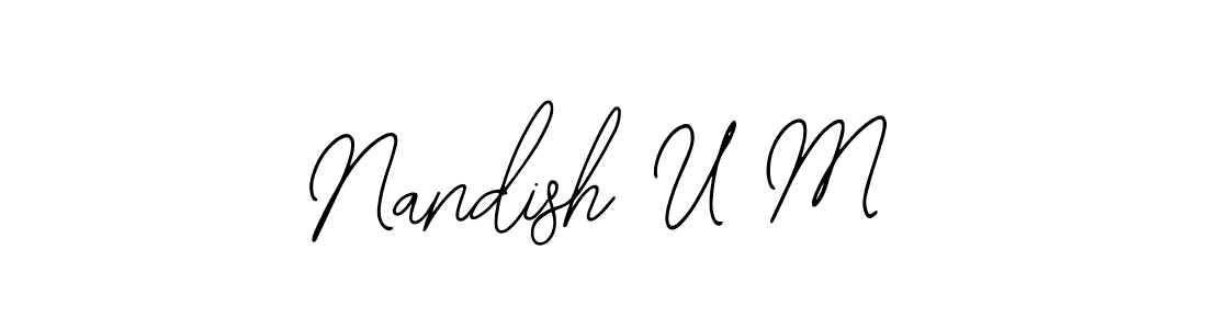 Use a signature maker to create a handwritten signature online. With this signature software, you can design (Bearetta-2O07w) your own signature for name Nandish U M. Nandish U M signature style 12 images and pictures png