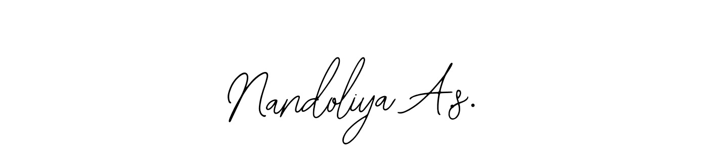 The best way (Bearetta-2O07w) to make a short signature is to pick only two or three words in your name. The name Nandoliya A.s. include a total of six letters. For converting this name. Nandoliya A.s. signature style 12 images and pictures png