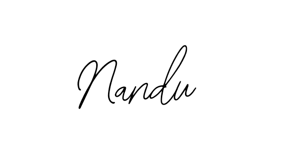 You should practise on your own different ways (Bearetta-2O07w) to write your name (Nandu ) in signature. don't let someone else do it for you. Nandu  signature style 12 images and pictures png
