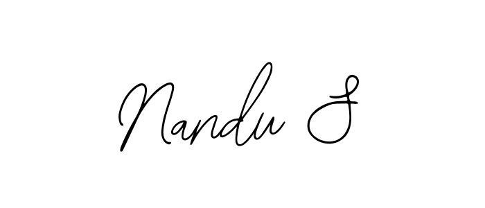 You can use this online signature creator to create a handwritten signature for the name Nandu S. This is the best online autograph maker. Nandu S signature style 12 images and pictures png