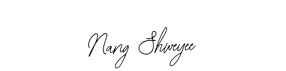 The best way (Bearetta-2O07w) to make a short signature is to pick only two or three words in your name. The name Nang Shweyee include a total of six letters. For converting this name. Nang Shweyee signature style 12 images and pictures png