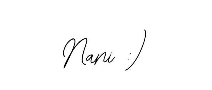 if you are searching for the best signature style for your name Nani :). so please give up your signature search. here we have designed multiple signature styles  using Bearetta-2O07w. Nani :) signature style 12 images and pictures png