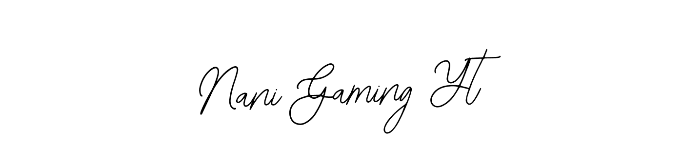 The best way (Bearetta-2O07w) to make a short signature is to pick only two or three words in your name. The name Nani Gaming Yt include a total of six letters. For converting this name. Nani Gaming Yt signature style 12 images and pictures png