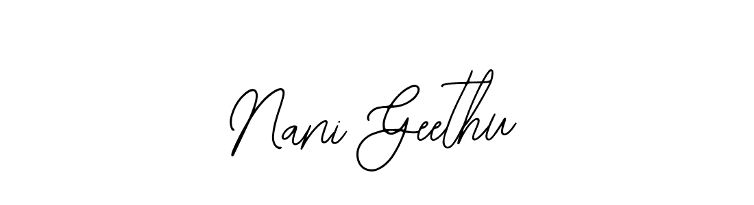 It looks lik you need a new signature style for name Nani Geethu. Design unique handwritten (Bearetta-2O07w) signature with our free signature maker in just a few clicks. Nani Geethu signature style 12 images and pictures png