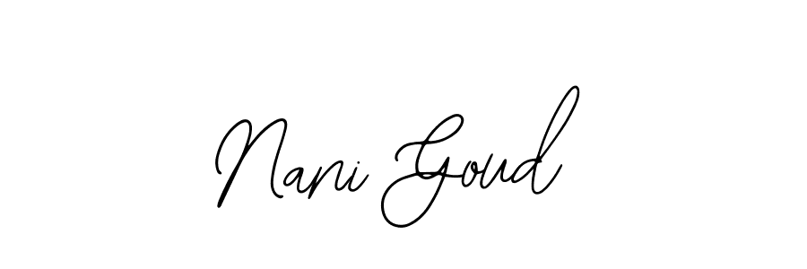 Also You can easily find your signature by using the search form. We will create Nani Goud name handwritten signature images for you free of cost using Bearetta-2O07w sign style. Nani Goud signature style 12 images and pictures png