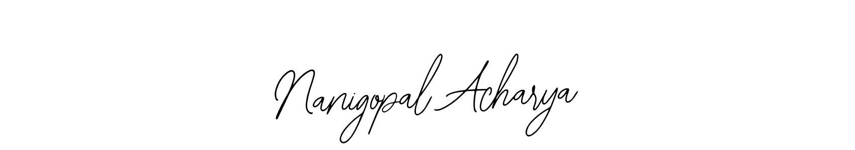 You should practise on your own different ways (Bearetta-2O07w) to write your name (Nanigopal Acharya) in signature. don't let someone else do it for you. Nanigopal Acharya signature style 12 images and pictures png