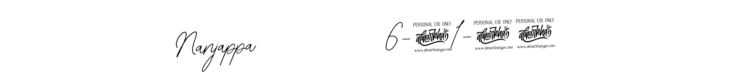 How to make Nanjappa             6-21-24 name signature. Use Bearetta-2O07w style for creating short signs online. This is the latest handwritten sign. Nanjappa             6-21-24 signature style 12 images and pictures png