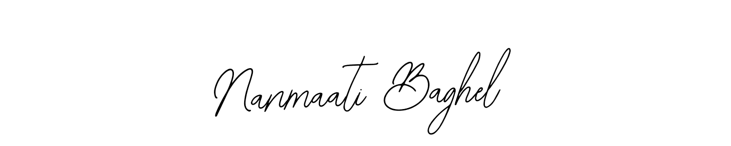 The best way (Bearetta-2O07w) to make a short signature is to pick only two or three words in your name. The name Nanmaati Baghel include a total of six letters. For converting this name. Nanmaati Baghel signature style 12 images and pictures png