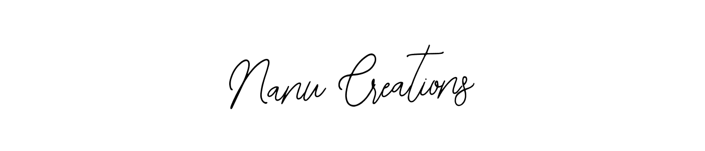 The best way (Bearetta-2O07w) to make a short signature is to pick only two or three words in your name. The name Nanu Creations include a total of six letters. For converting this name. Nanu Creations signature style 12 images and pictures png