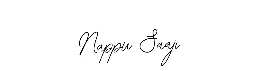 Bearetta-2O07w is a professional signature style that is perfect for those who want to add a touch of class to their signature. It is also a great choice for those who want to make their signature more unique. Get Nappu Saaji name to fancy signature for free. Nappu Saaji signature style 12 images and pictures png
