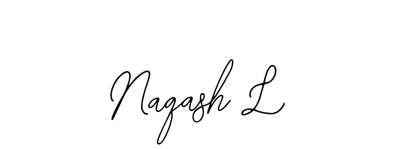 How to make Naqash L name signature. Use Bearetta-2O07w style for creating short signs online. This is the latest handwritten sign. Naqash L signature style 12 images and pictures png