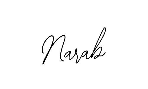 Use a signature maker to create a handwritten signature online. With this signature software, you can design (Bearetta-2O07w) your own signature for name Narab. Narab signature style 12 images and pictures png
