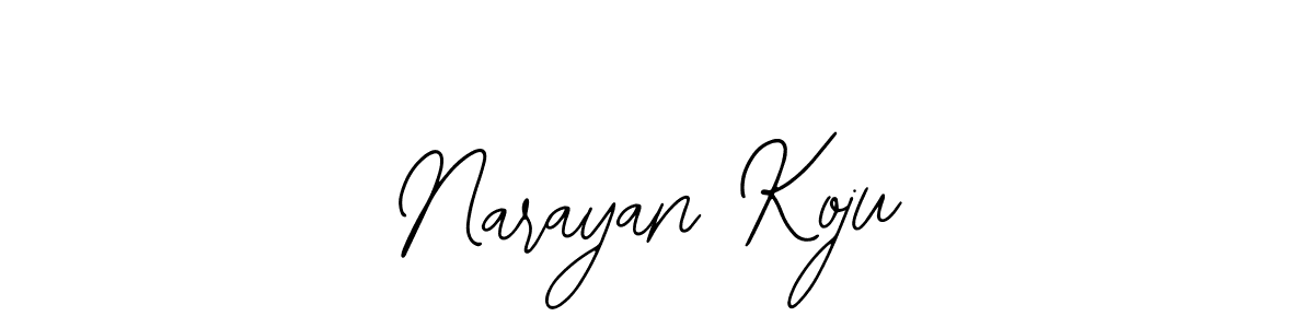 How to make Narayan Koju name signature. Use Bearetta-2O07w style for creating short signs online. This is the latest handwritten sign. Narayan Koju signature style 12 images and pictures png