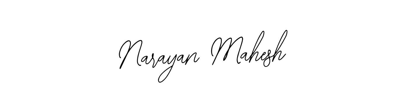How to make Narayan Mahesh name signature. Use Bearetta-2O07w style for creating short signs online. This is the latest handwritten sign. Narayan Mahesh signature style 12 images and pictures png