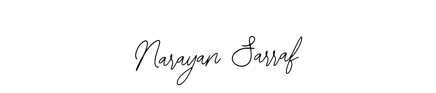 How to make Narayan Sarraf name signature. Use Bearetta-2O07w style for creating short signs online. This is the latest handwritten sign. Narayan Sarraf signature style 12 images and pictures png