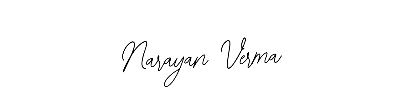 How to make Narayan Verma name signature. Use Bearetta-2O07w style for creating short signs online. This is the latest handwritten sign. Narayan Verma signature style 12 images and pictures png
