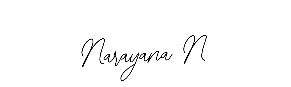 The best way (Bearetta-2O07w) to make a short signature is to pick only two or three words in your name. The name Narayana N include a total of six letters. For converting this name. Narayana N signature style 12 images and pictures png