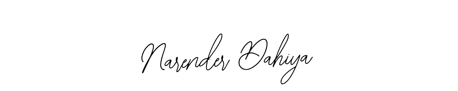 How to make Narender Dahiya signature? Bearetta-2O07w is a professional autograph style. Create handwritten signature for Narender Dahiya name. Narender Dahiya signature style 12 images and pictures png