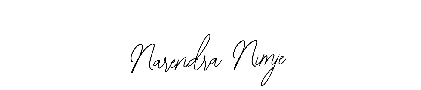 Bearetta-2O07w is a professional signature style that is perfect for those who want to add a touch of class to their signature. It is also a great choice for those who want to make their signature more unique. Get Narendra Nimje name to fancy signature for free. Narendra Nimje signature style 12 images and pictures png