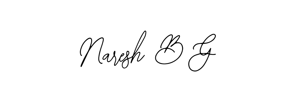 You should practise on your own different ways (Bearetta-2O07w) to write your name (Naresh B G) in signature. don't let someone else do it for you. Naresh B G signature style 12 images and pictures png