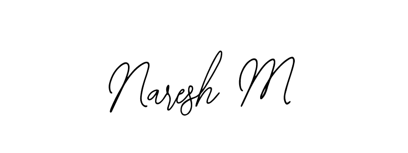 The best way (Bearetta-2O07w) to make a short signature is to pick only two or three words in your name. The name Naresh M include a total of six letters. For converting this name. Naresh M signature style 12 images and pictures png