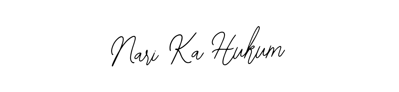 How to make Nari Ka Hukum name signature. Use Bearetta-2O07w style for creating short signs online. This is the latest handwritten sign. Nari Ka Hukum signature style 12 images and pictures png