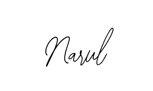Use a signature maker to create a handwritten signature online. With this signature software, you can design (Bearetta-2O07w) your own signature for name Narul. Narul signature style 12 images and pictures png