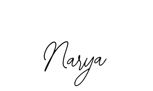 Design your own signature with our free online signature maker. With this signature software, you can create a handwritten (Bearetta-2O07w) signature for name Narya. Narya signature style 12 images and pictures png