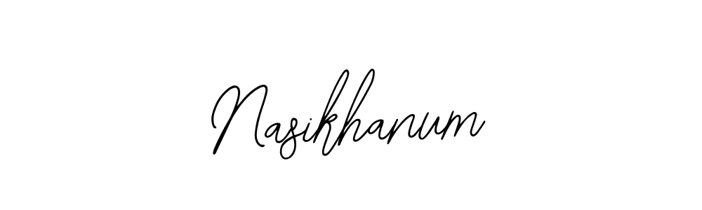 The best way (Bearetta-2O07w) to make a short signature is to pick only two or three words in your name. The name Nasikhanum include a total of six letters. For converting this name. Nasikhanum signature style 12 images and pictures png