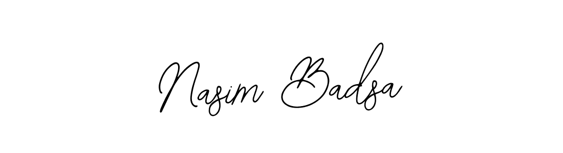 You should practise on your own different ways (Bearetta-2O07w) to write your name (Nasim Badsa) in signature. don't let someone else do it for you. Nasim Badsa signature style 12 images and pictures png